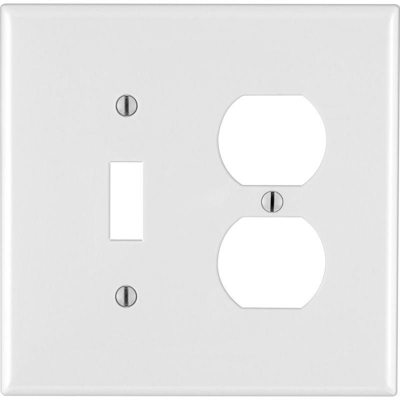 White Midway 2-Gang Thermoplastic Nylon Wall Plate