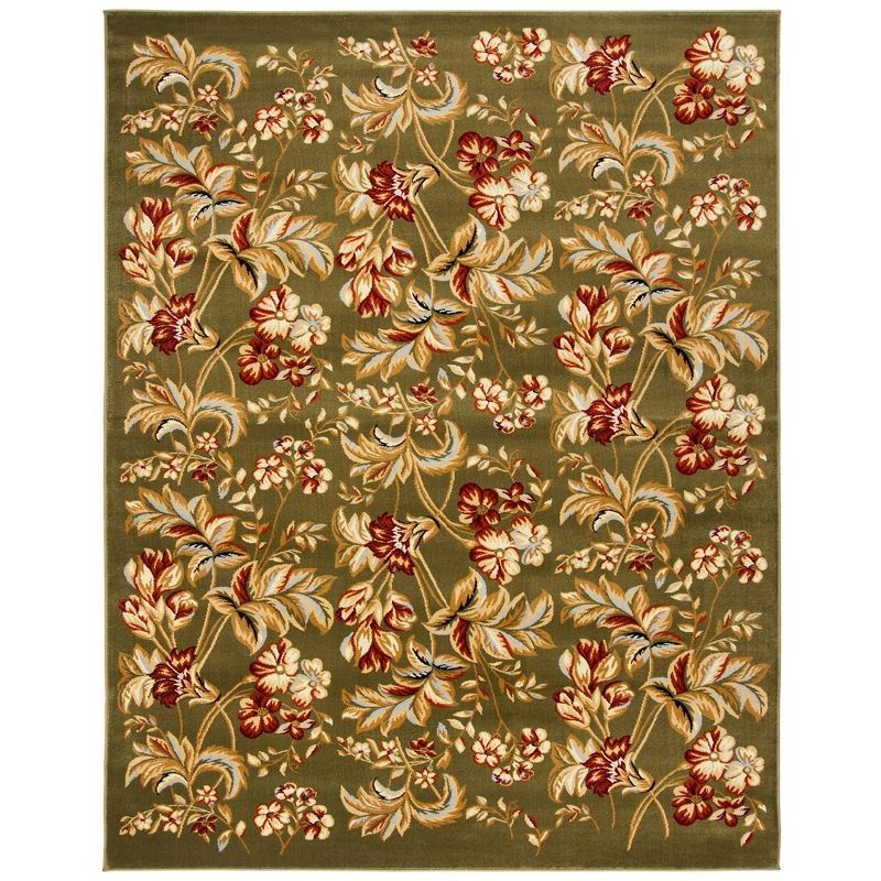 Sage Floral 9' x 12' Stain-Resistant Synthetic Area Rug