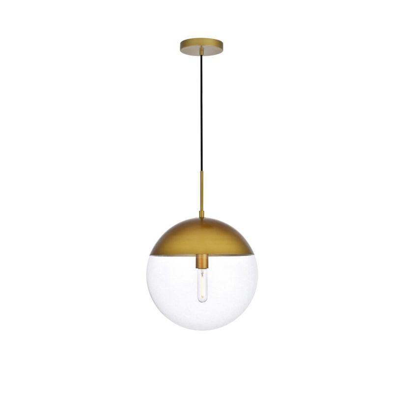 Elegant Brass Pendant Light with Clear Glass Shade