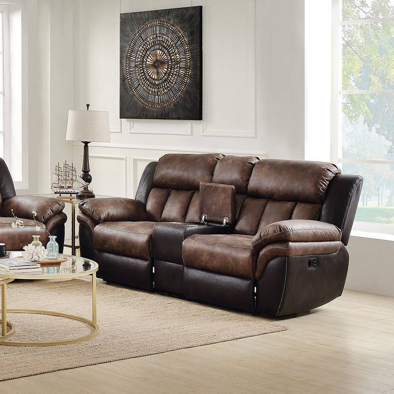 Jaylen Brown Microfiber Reclining Loveseat with Cup Holder