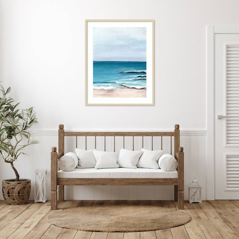 Oceanside View I 33"x41" Svelte Natural Framed Wall Art