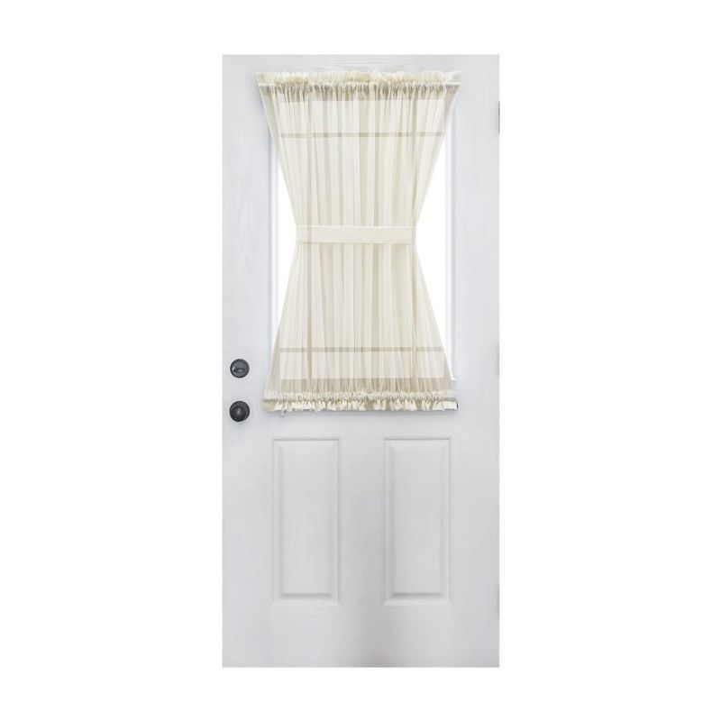 Natural Cotton Voile Semi-Sheer Rod Pocket Door Curtain Panel