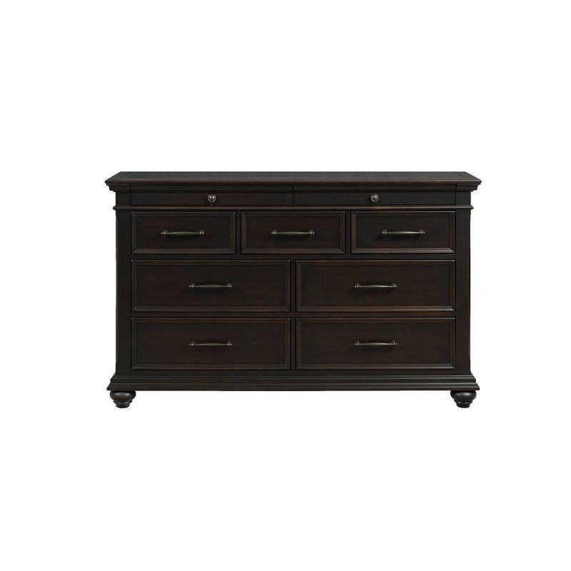 Transitional Black 9-Drawer Dresser with Felt-Lined Drawers