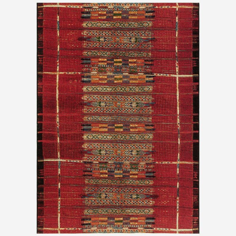 Vibrant Tribal Stripe 6' x 9' Synthetic Indoor/Outdoor Rug