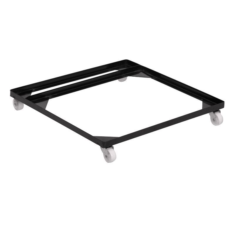 Black Steel Flat Dolly for Stack Chairs