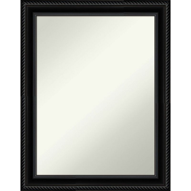 22" x 28" Black Non-Beveled Rectangular Bathroom Vanity Mirror