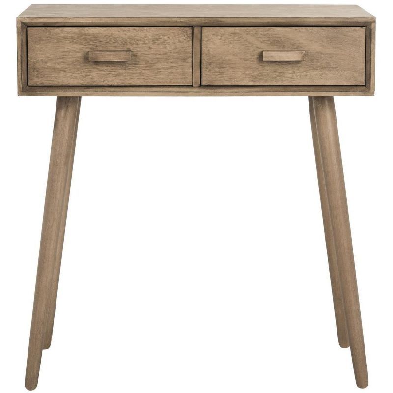 Desert Brown Transitional 2-Drawer Pine Console Table