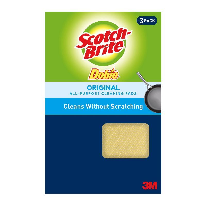 Scotch-Brite Dobie Yellow Non-Scratch Cleaning Pads - 3 Pack