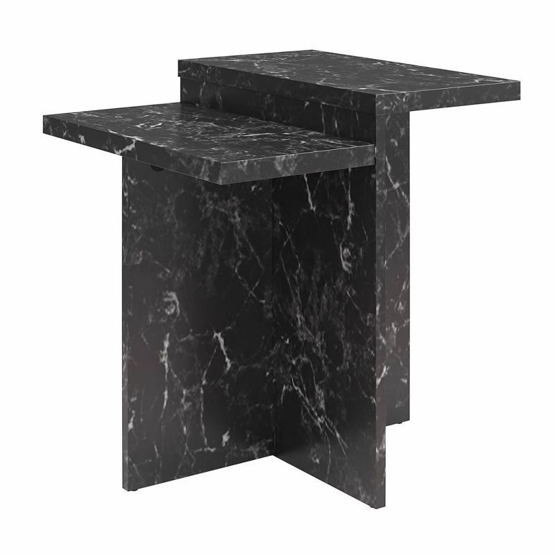 Brielle Black Faux Marble Rectangular Accent Table