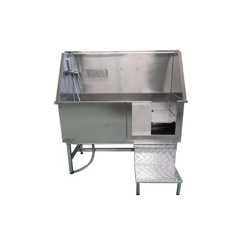 Groomer Essentials 60" Stainless Steel Walk-In Dog Tub