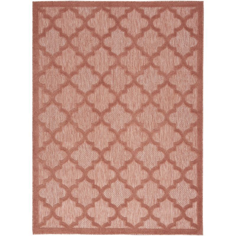 Coral Charm 4' x 6' Flat Weave Trellis Synthetic Outdoor Rug