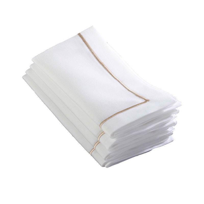 White Cotton Embroidered Dinner Napkins Set of 4