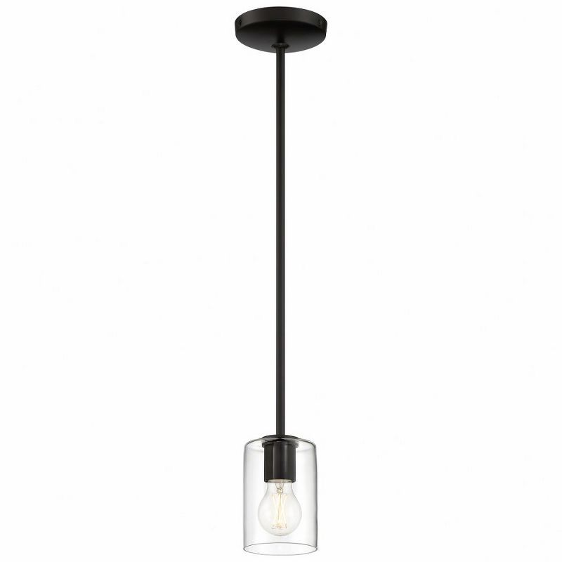 Matte Black Mini Globe LED Pendant Light with Clear Glass