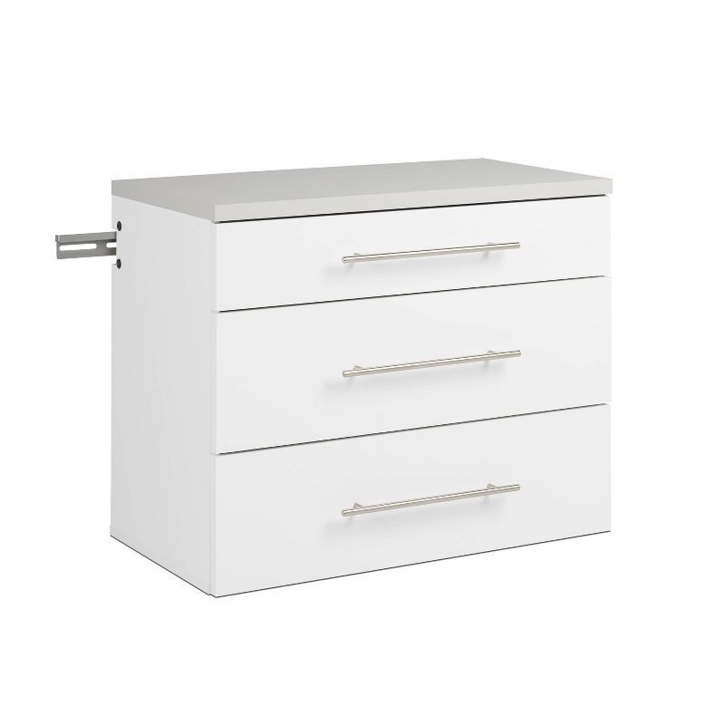 White 3-Drawer Wall-Mounted Storage Cabinet with Nickel Handles