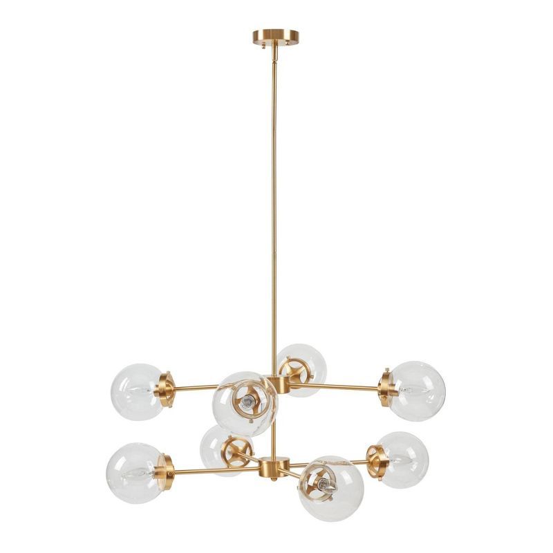 Calista 34" Gold and Glass 8-Light Chandelier