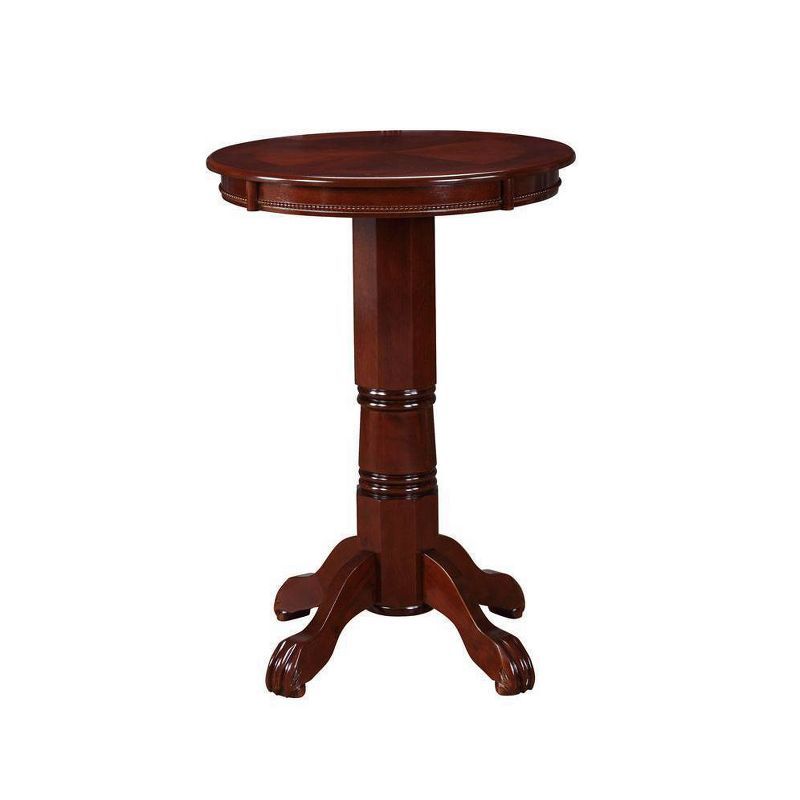 Elegant Round English Tudor Wood Pub Table, 42-Inch