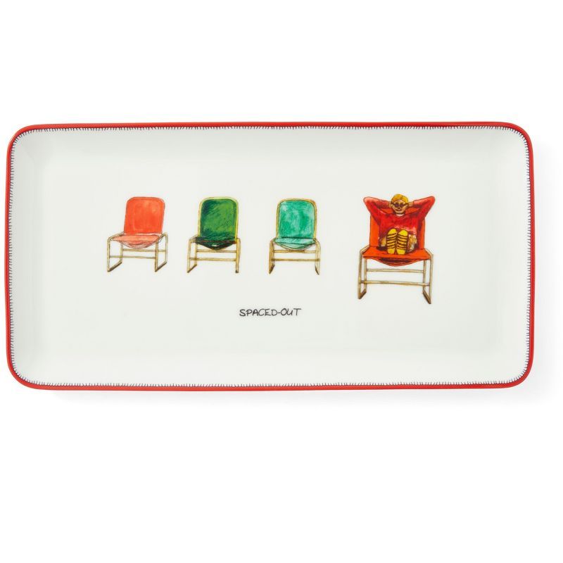 Colorful Ceramic Rectangular Serving Platter Dish