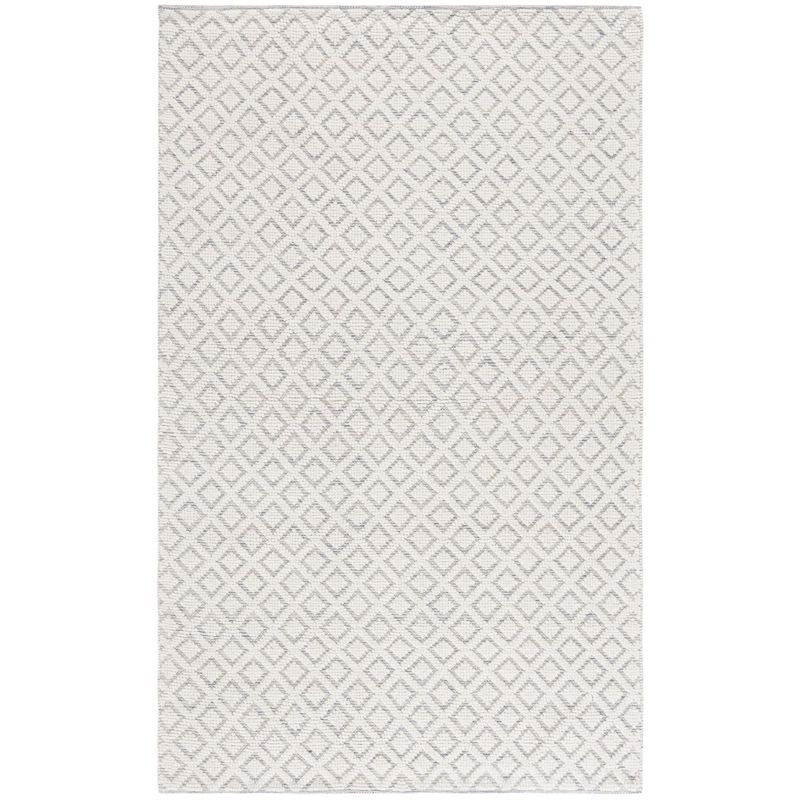 Hand-Knotted Light Blue Wool Rectangular Area Rug 4' x 6'