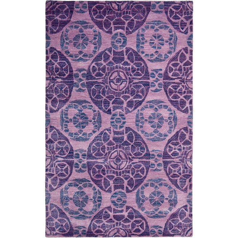 Purple Hand-Tufted Wool 4' x 6' Rectangular Area Rug