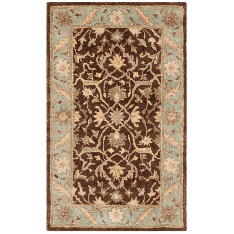 Hand Tufted Blue and Brown Wool Area Rug