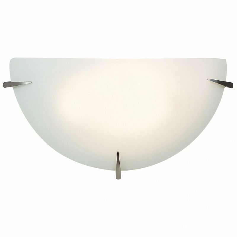 Zenon Brushed Steel Dimmable Wall Sconce with Frosted Glass Shade