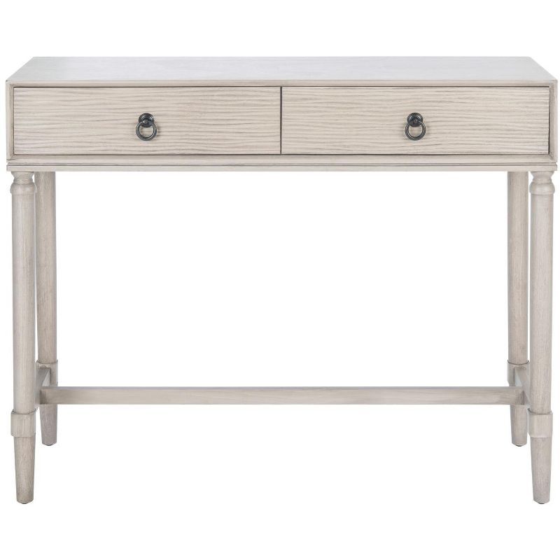 Gray Pinewood Traditional Console Table with Storage