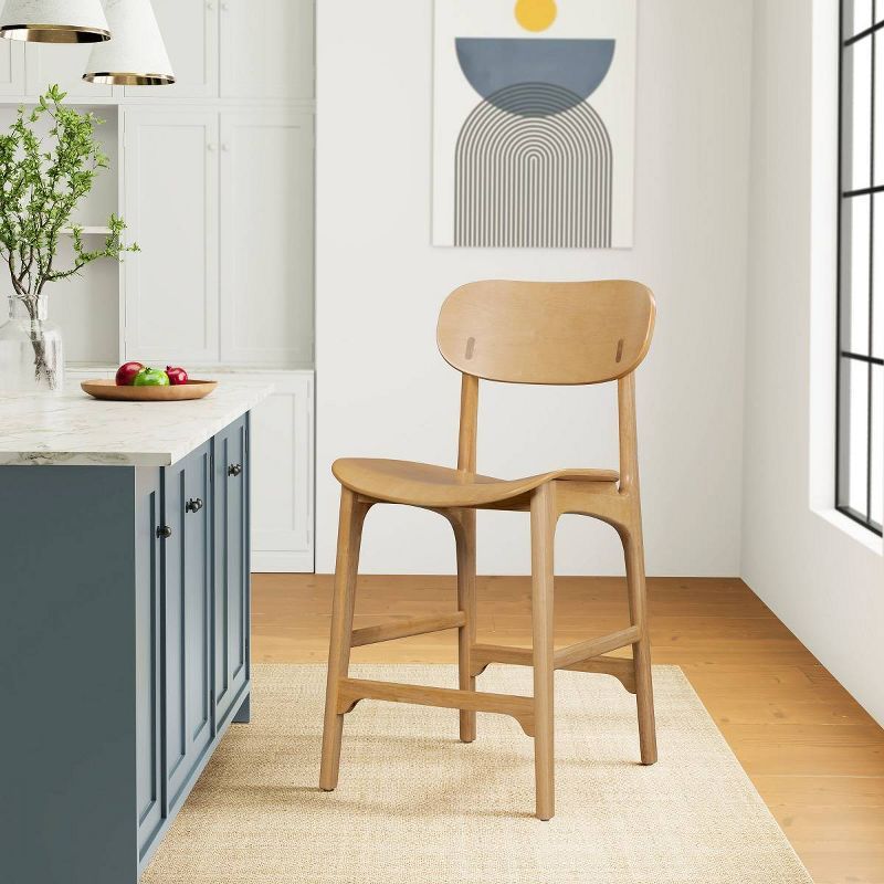 Solvang Natural Wood Counter Height Barstool