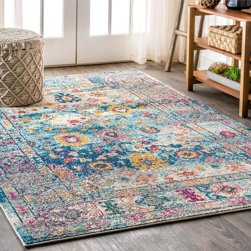 Bohemian Flair Multicolor Medallion Synthetic Area Rug 3x5