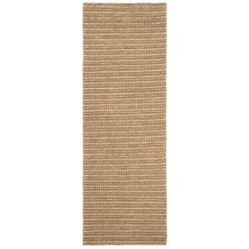 Beige and Multicolor Hand-Knotted Wool Runner Rug