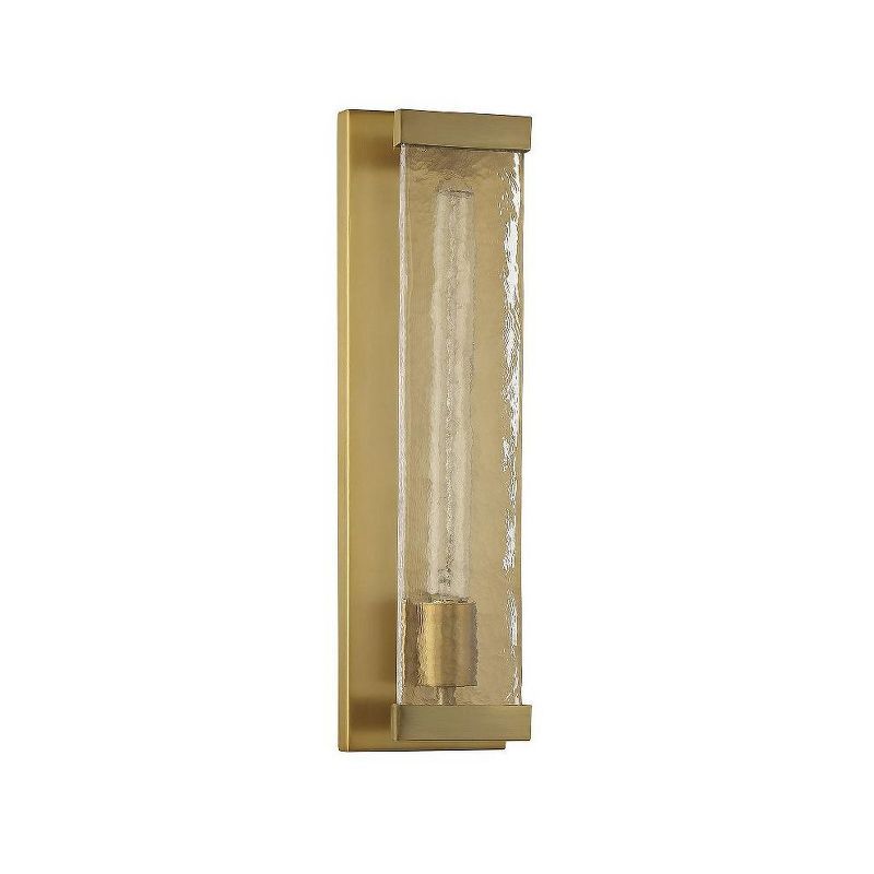 Alberta Warm Brass and Glass Industrial Wall Sconce