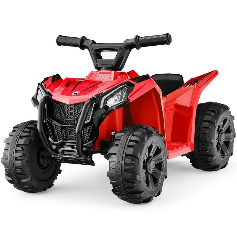 Red 6V Kids Ride-On Quad ATV with Treaded Tires