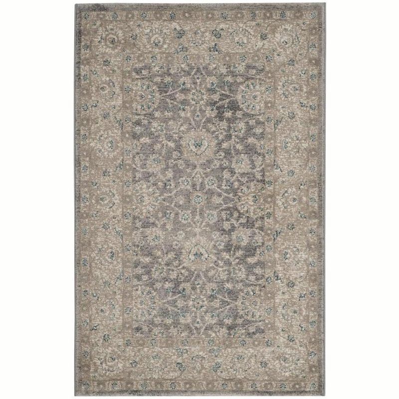 Hand-Knotted Elegance Round Synthetic Rug in Light Grey - Easy Care 30"