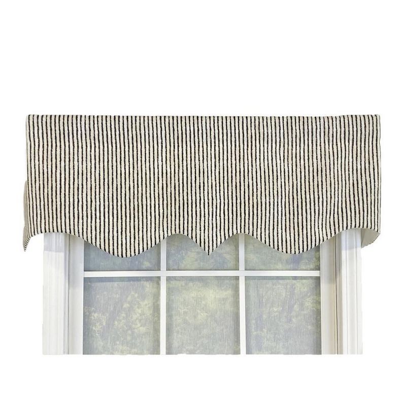 Duval Black and White Striped Rod Pocket Valance