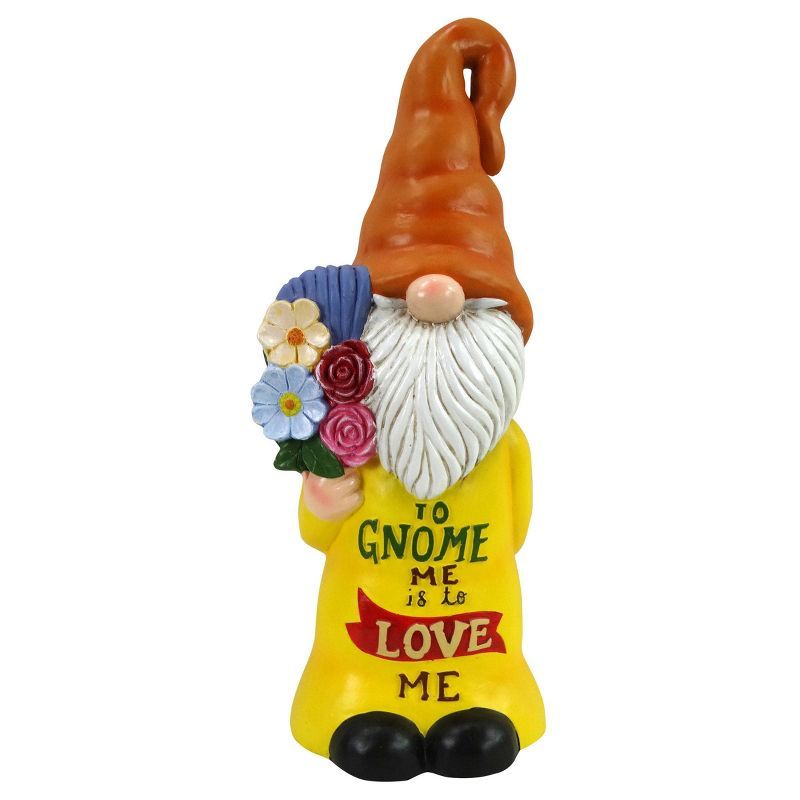 24" Multicolor Polyresin Garden Gnome with Flowers