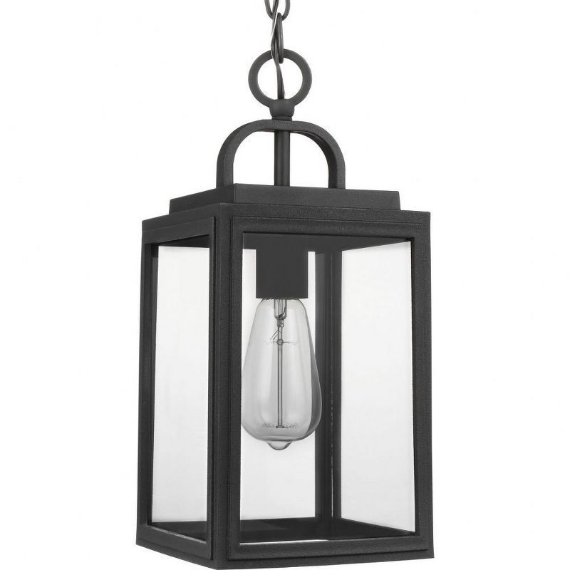 Grandbury Black Clear Glass Outdoor Hanging Lantern