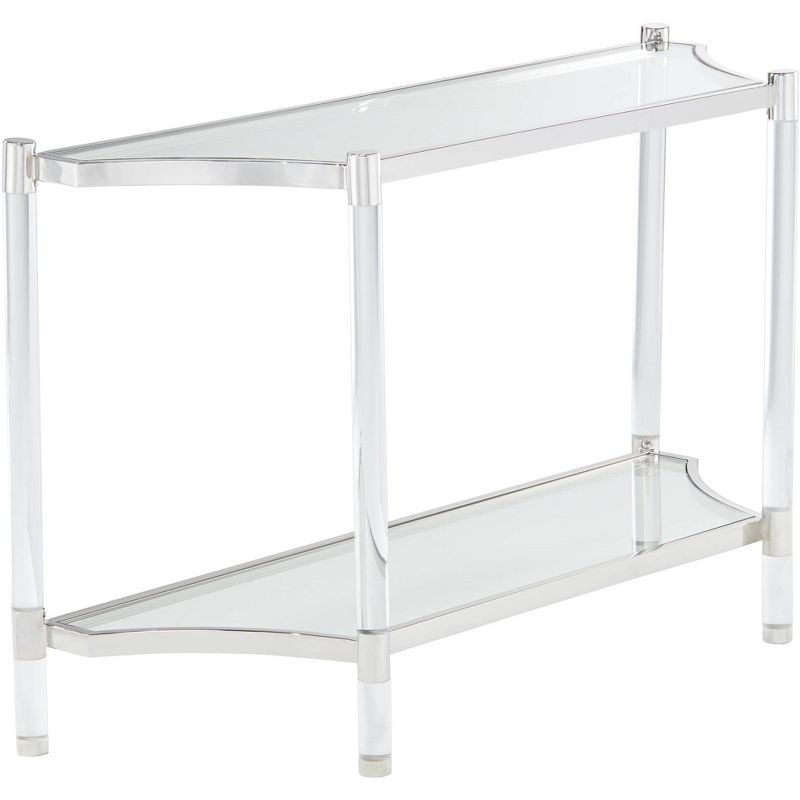 Erica Modern Clear Acrylic Rectangular Console Table with Shelf