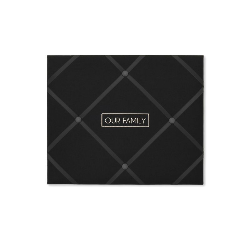 Black Linen Family French Memo & Photo Board, 19" x 16"