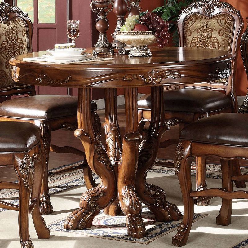 Dresden Cherry Oak Round Wood Counter Height Table