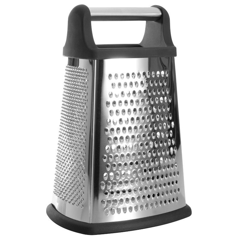 Stainless Steel 4-Sided Box Grater with Handle