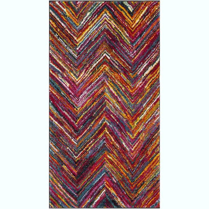 Aruba Multicolor Chevron 4' x 6' Synthetic Area Rug