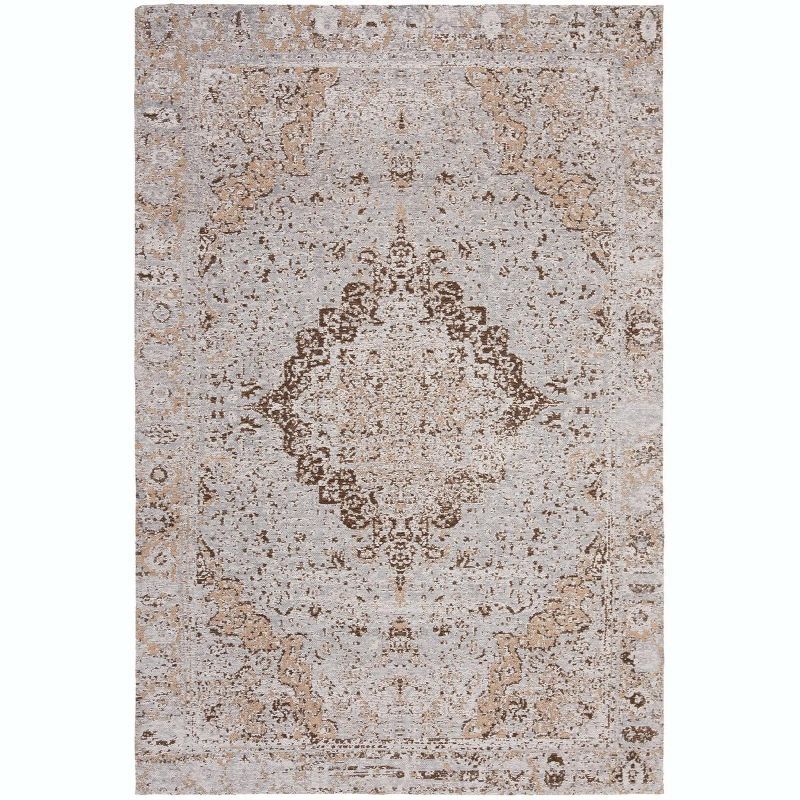 Taupe and Gray Synthetic Flat Woven 4' x 6' Area Rug