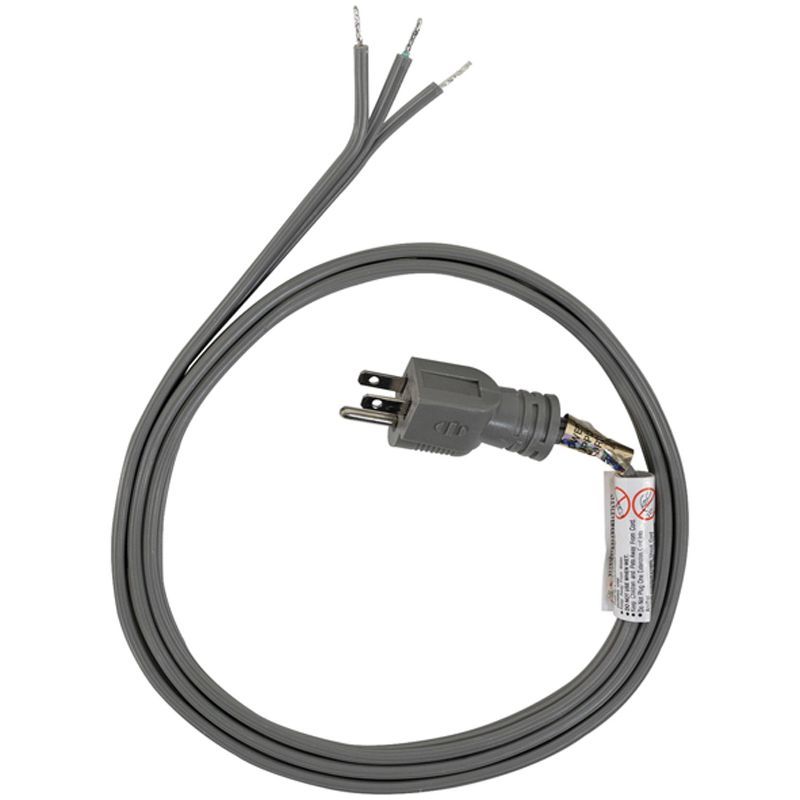 Certified Appliance 15-Amp Gray Straight Plug Power Cord, 6ft