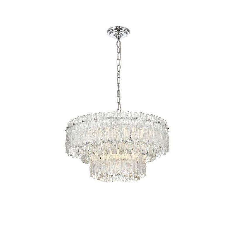 Emilia Chrome 21-Inch Crystal Chandelier with Royal Cut Crystals