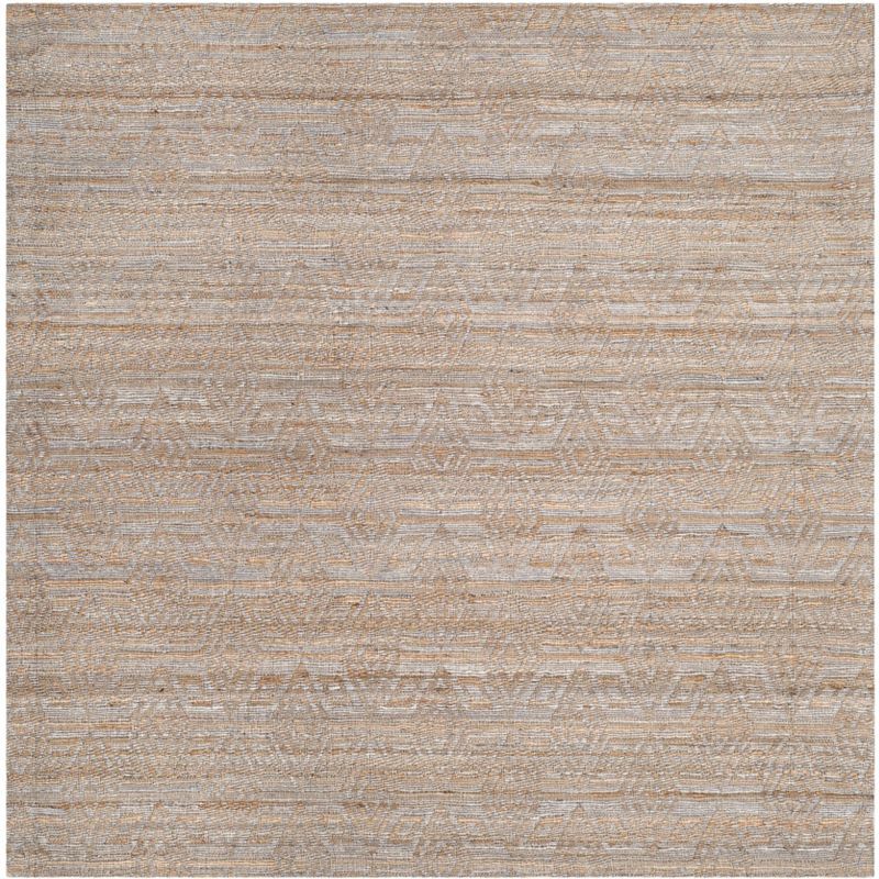 Boho-Chic Gray Cotton Square Hand-Knotted Area Rug