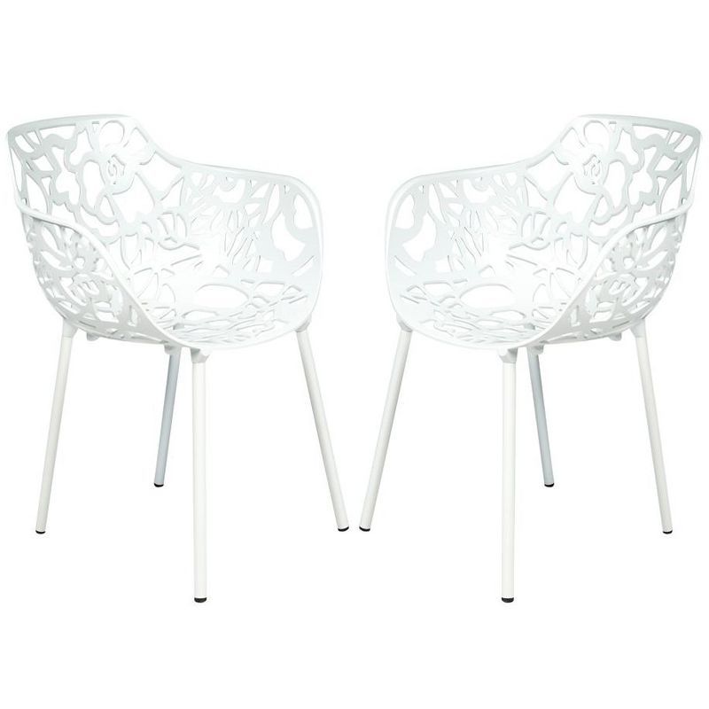Devon White Aluminum Outdoor Stackable Dining Armchair Set