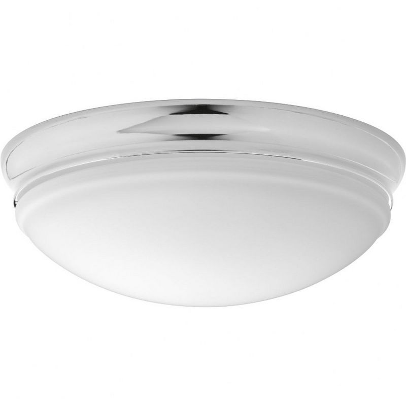 Polished Chrome 13.5" LED Flush Mount with Etched Glass