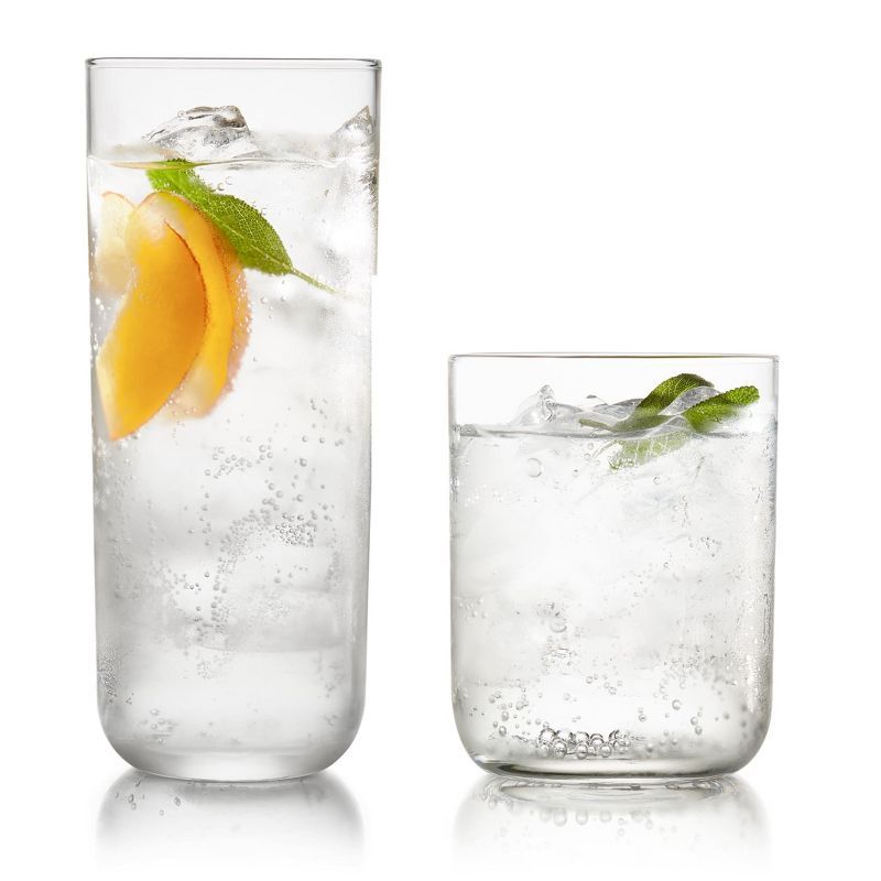 Libbey Lisbon Clear Glass 16-Piece Tumbler and Rocks Set