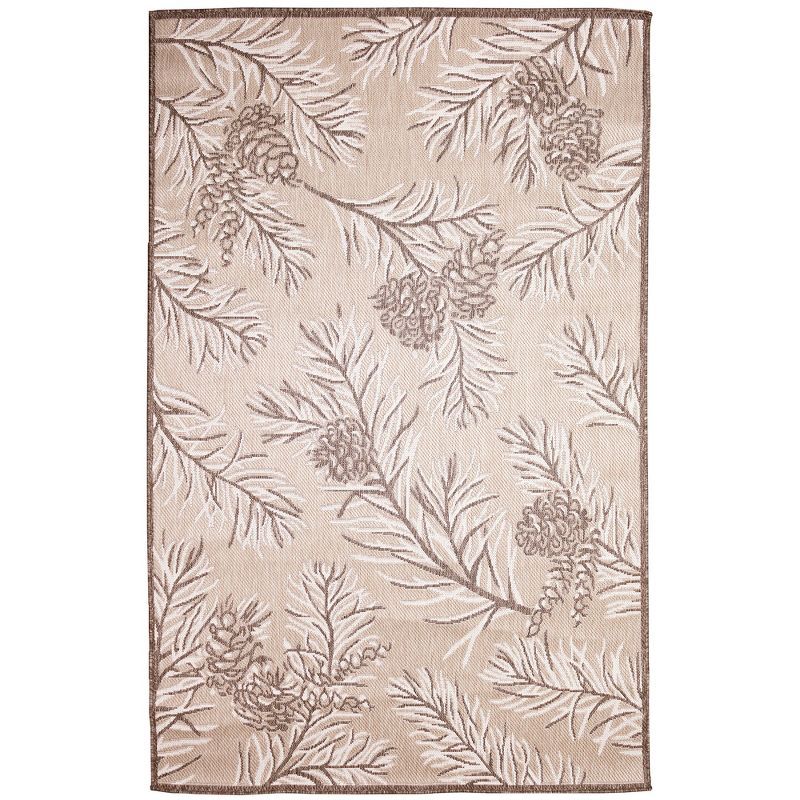 Malibu Neutral Stripes and Bumblebees 4'10" Indoor/Outdoor Rug