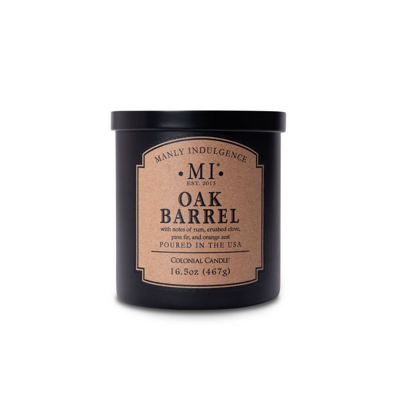 16.5oz Black Soy Scented Jar Candle with Oak Barrel Fragrance