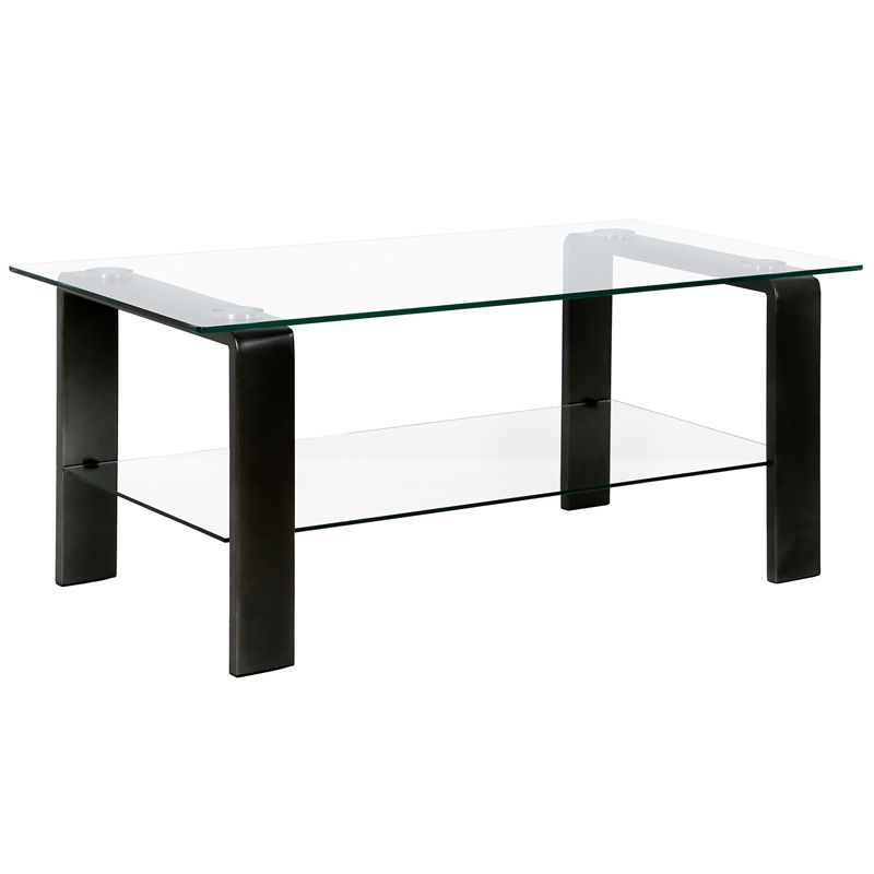 Blackened Bronze Glass Top Rectangular Coffee Table